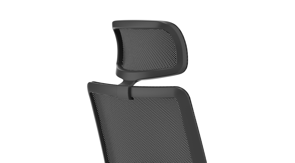 The Monza mesh backrest in black offers an optional mesh headrest for additional comfort