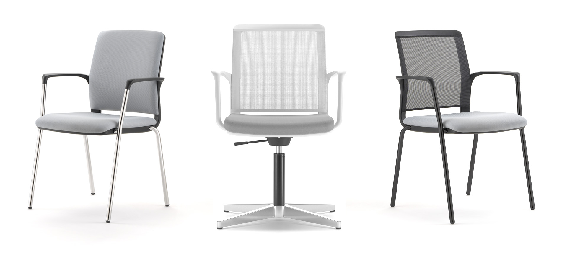 Madrid mesh and upholstered meeting chairs