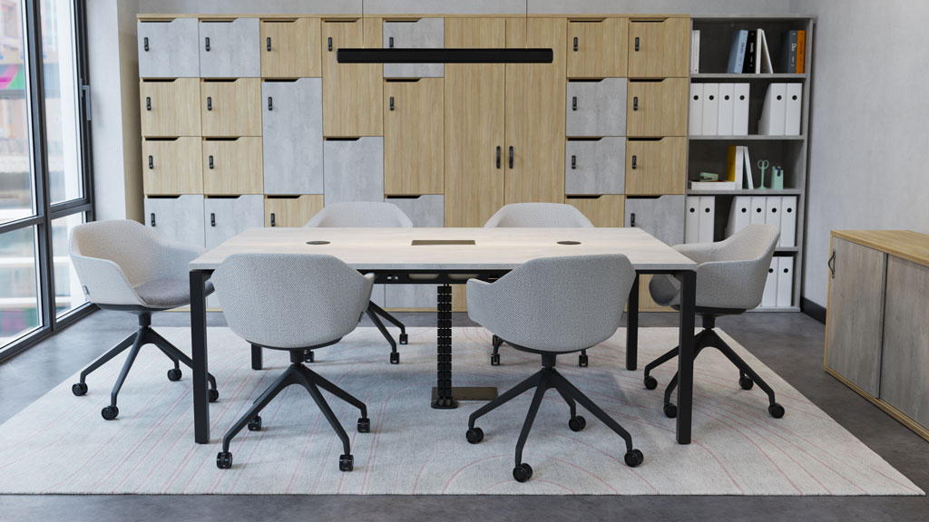 SYSTM meeting table with Metalicon in-surface power and data