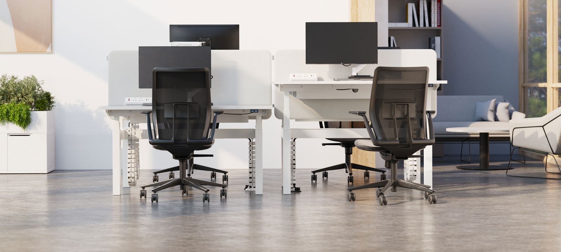 Monza mesh and upholstered task chairs