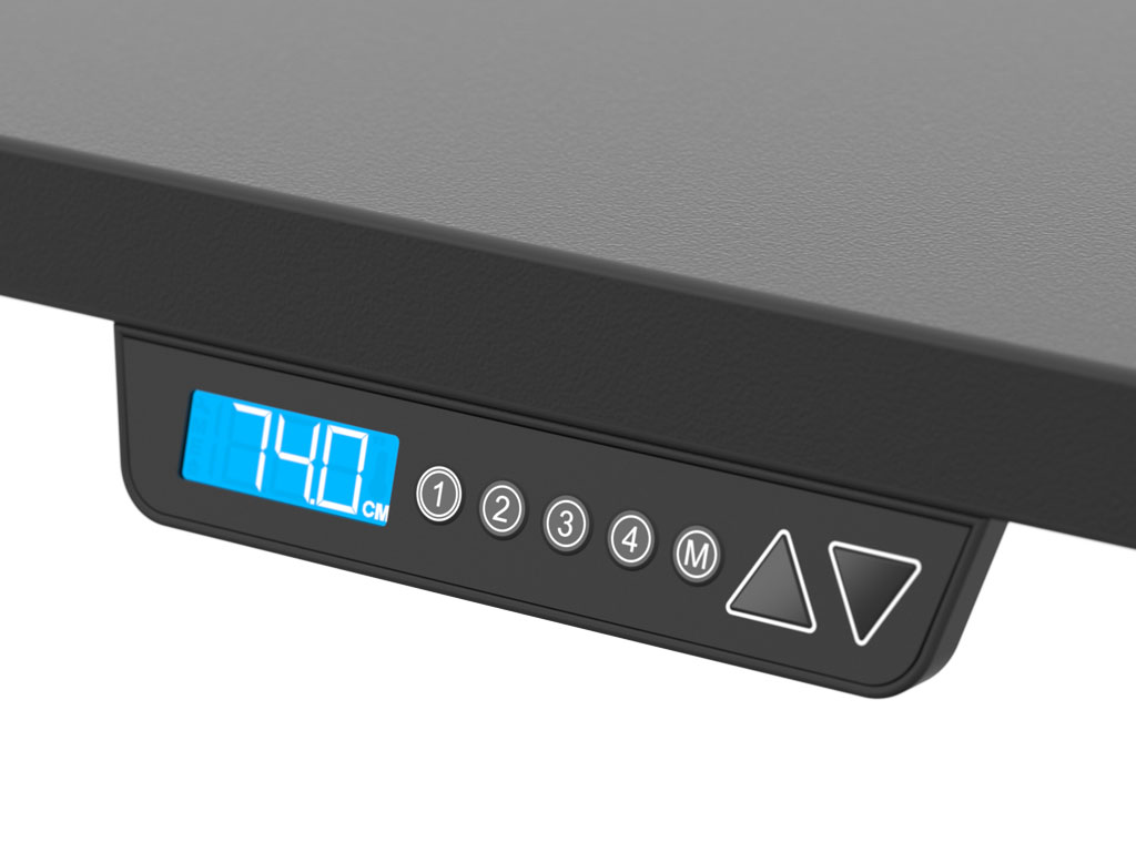 Desk controls with 4 memory presets and visual display