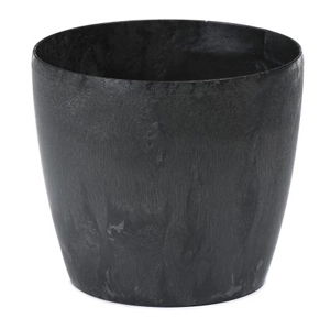 Round Black Concrete Effect Planter