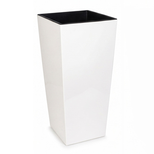 Tall Square White Planter