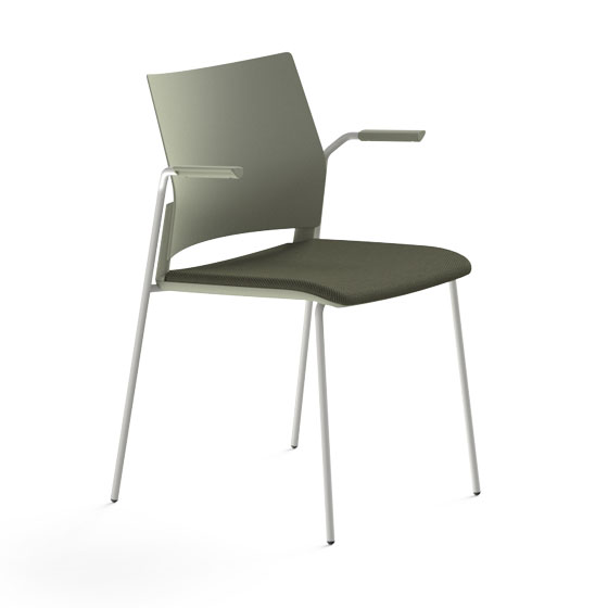 4-leg base in white with armrests