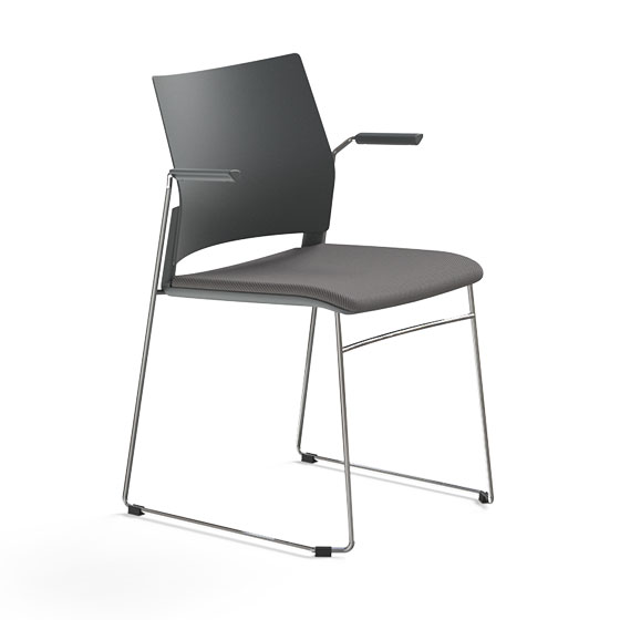 Polished sled base with armrests