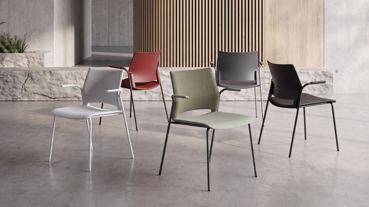 Como chairs with 4-leg base in 5 colours